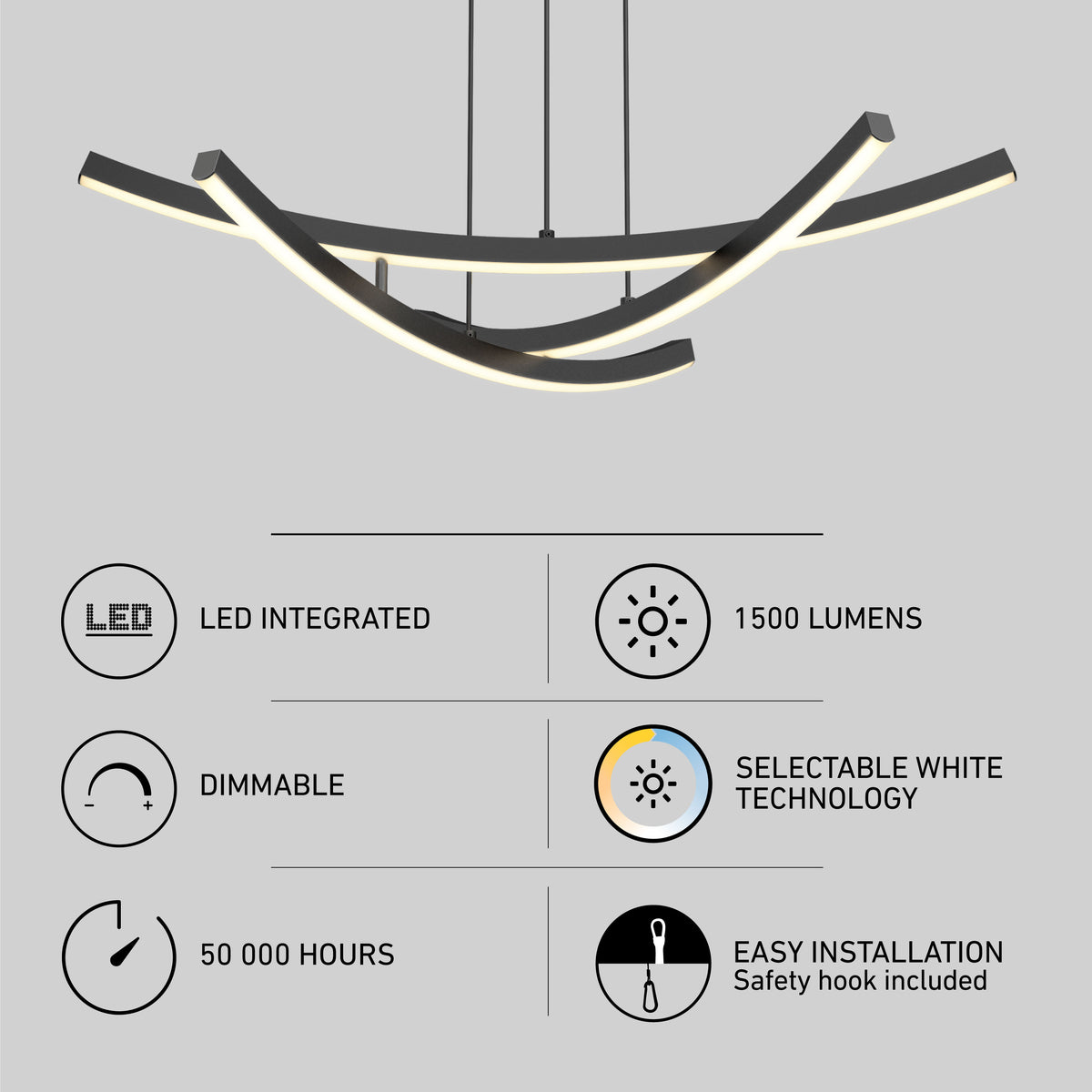 Orly modern LED pendant light 5 CCT