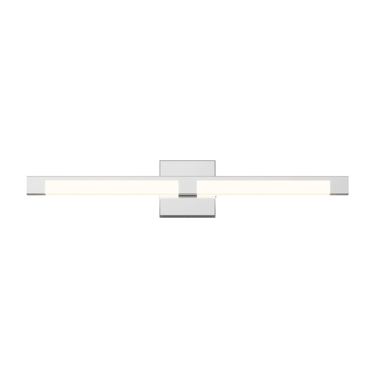 The Artika Tivoli modern LED bathroom vanity light 5 CCT is a wall-mounted sconce with a rectangular chrome base and horizontal frosted glass bar, ideal for contemporary spaces. Features adjustable color temperature and optional dimmer.