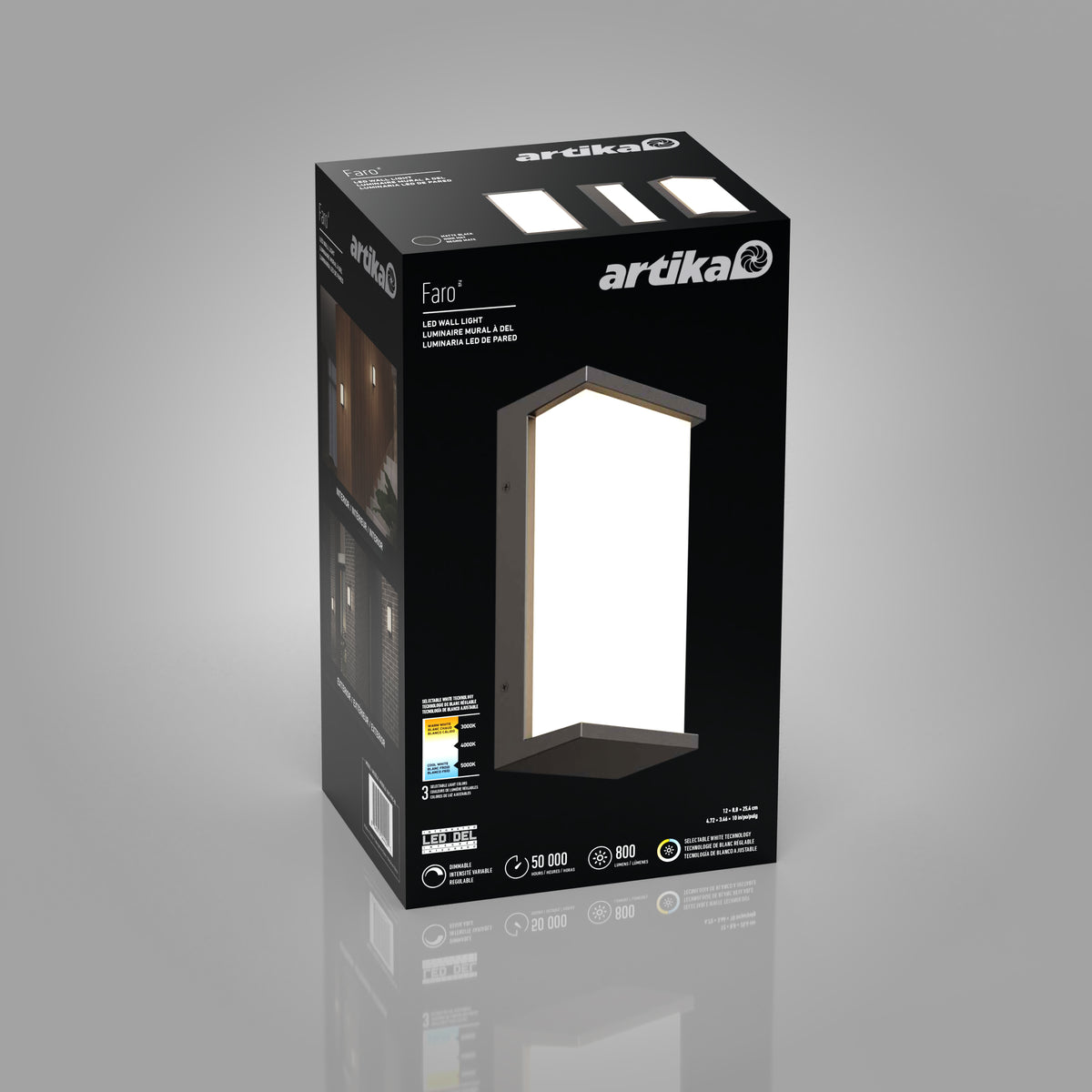 Faro modern LED indoor-outdoor wall light 3 CCT
