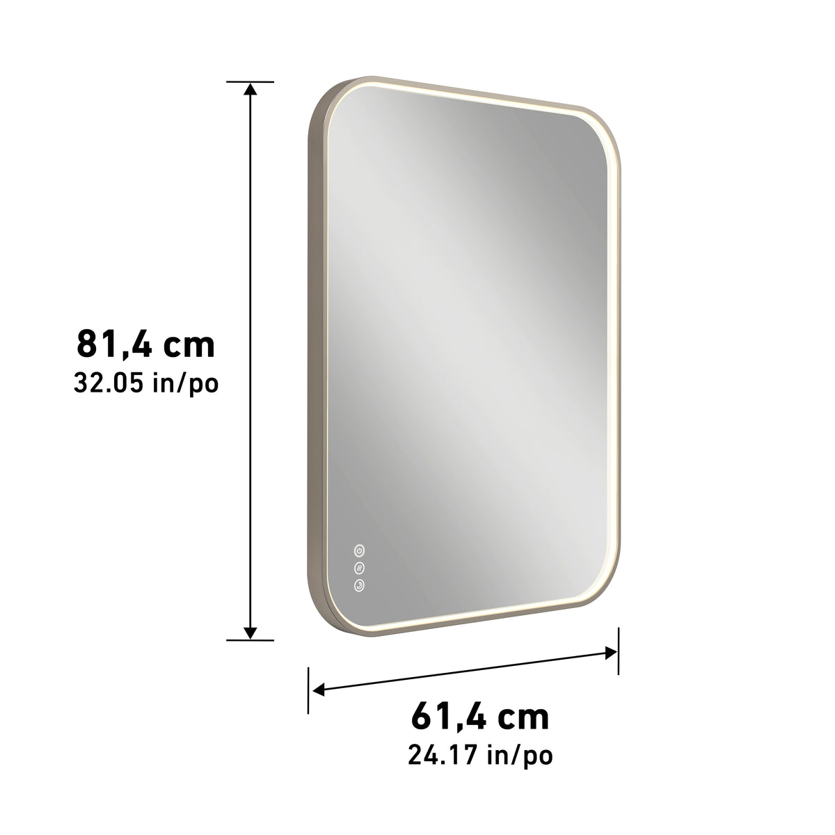 Royce 24 in. x 32 in. (61 x 81 cm) Dimmable Anti-Fog LED Mirror