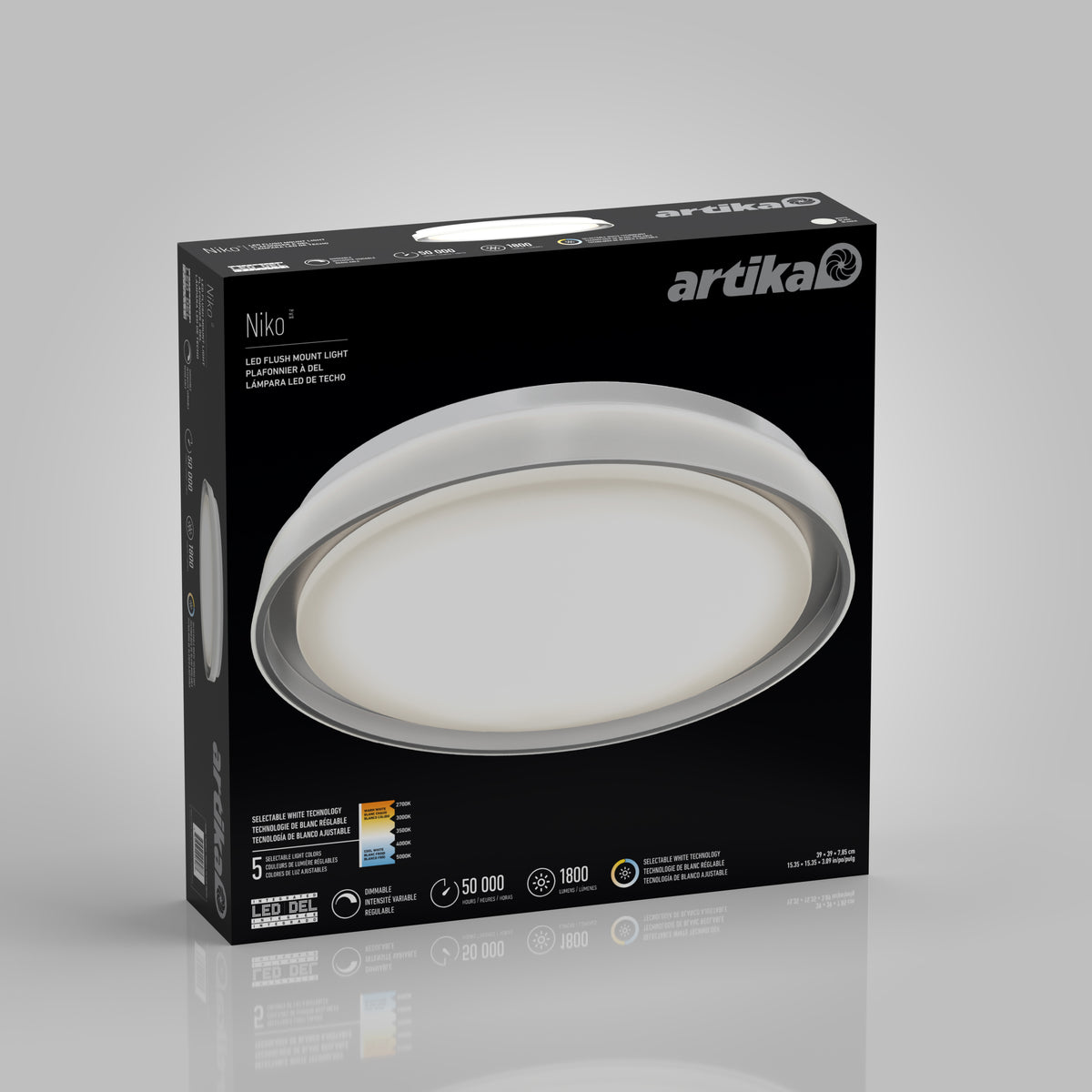 Niko 15.5 in. modern LED flush mount light 5 CCT