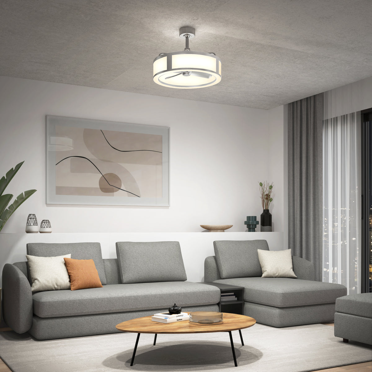 Huxley 23 in. (59 cm) LED modern fandelier ceiling fan with light
