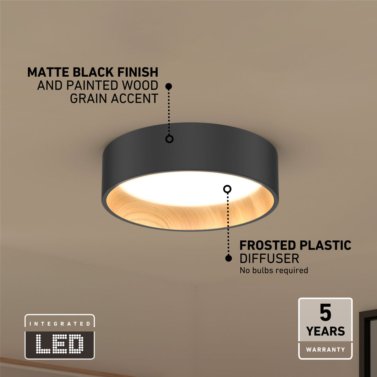 Alton luz de techo LED moderna empotrada 33 cm (13 in.) 3 CCT