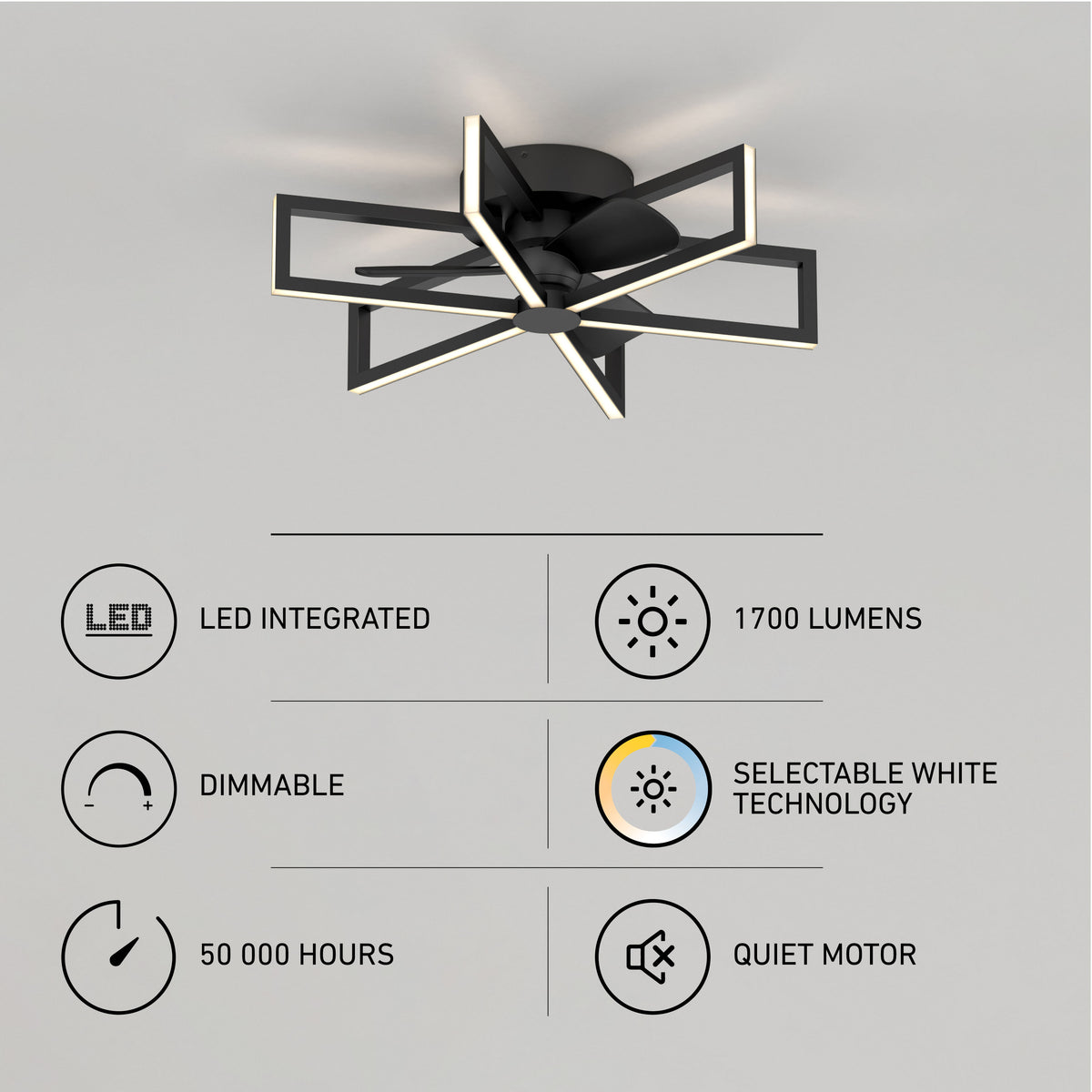 Swirl 67 cm (26 in.) LED moderno fandelier ventilador de techo con luz - control remoto incluido