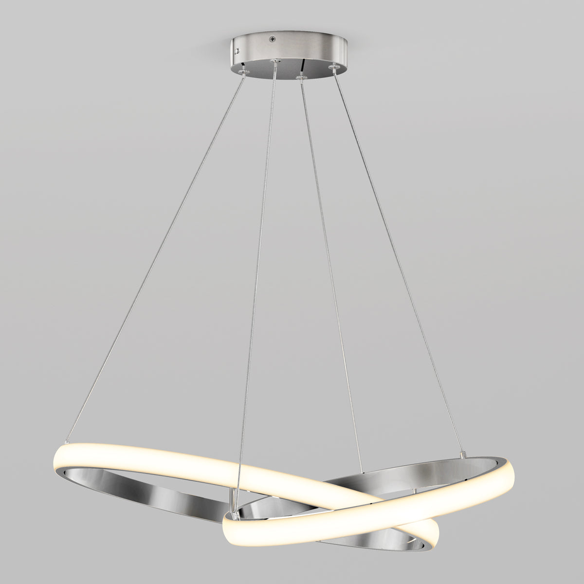 Artika’s Mora 28″ LED Pendant features two interlocking rings and 5CCT adjustable color temperature for customizable lighting.