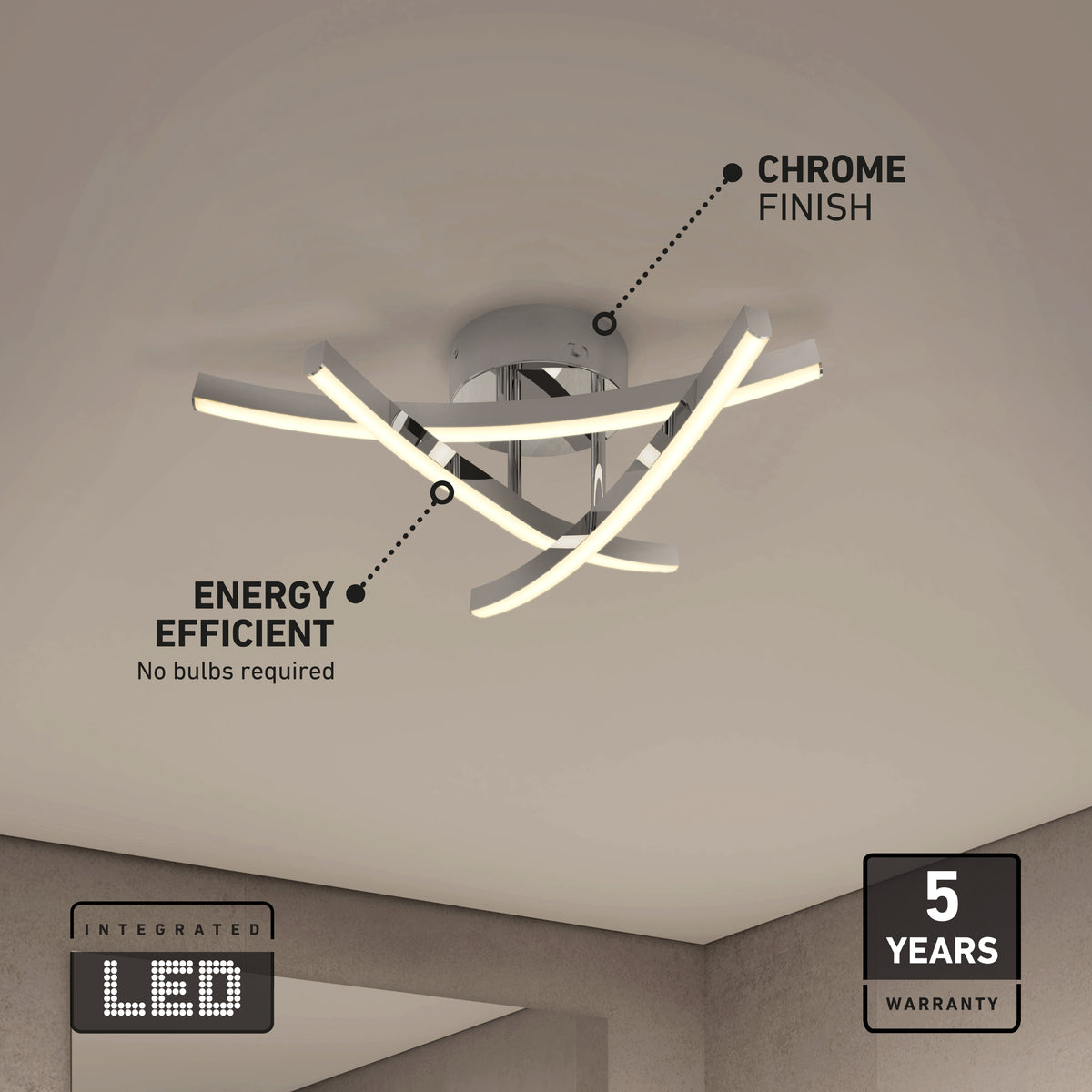 Orly luz de techo LED moderna empotrada 45 cm (18 in.) 3 CCT