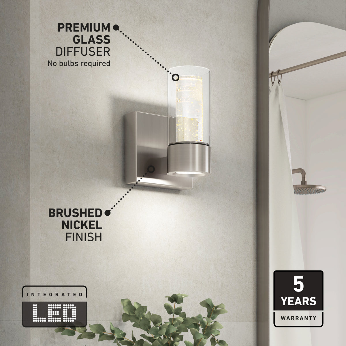 Essence 1-light LED bathroom vanity light