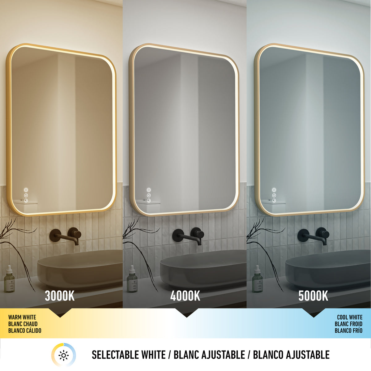 Royce 24 in. x 32 in. (61 x 81 cm) Dimmable Anti-Fog LED Mirror