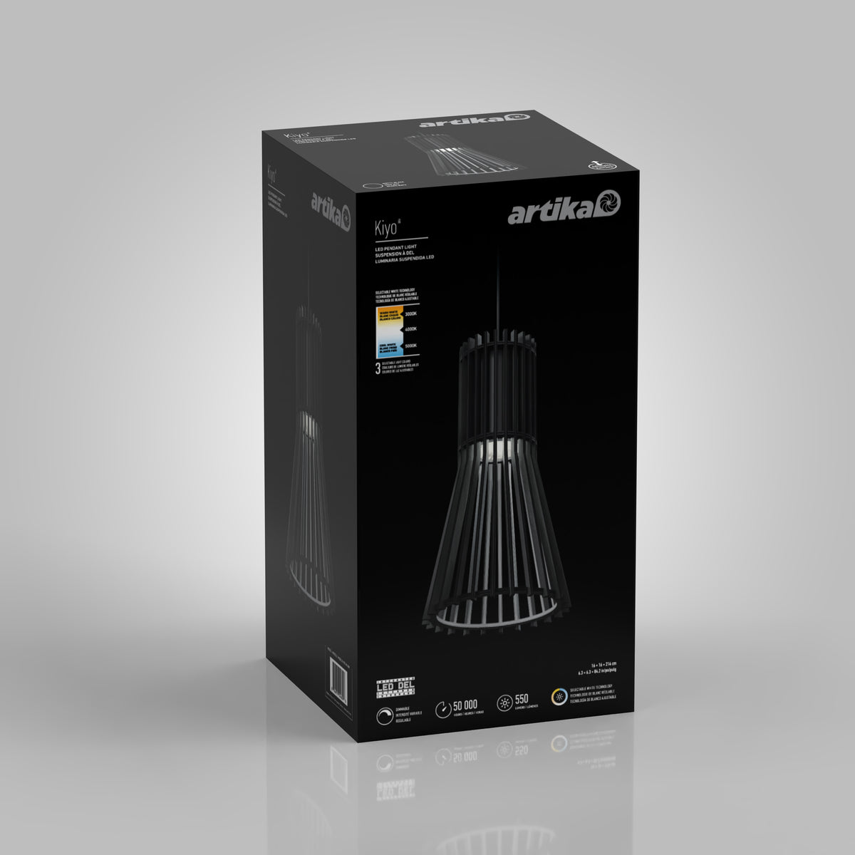 Kiyo lámpara suspendida LED moderno 3 CCT