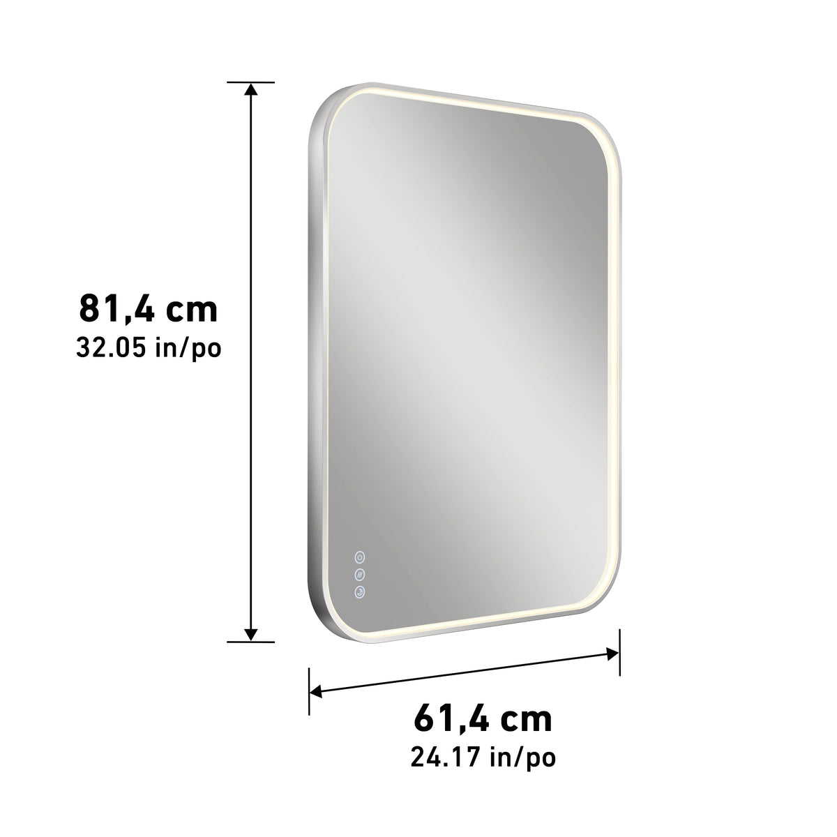 Royce 24 in. x 32 in. (61 x 81 cm) Dimmable Anti-Fog LED Mirror