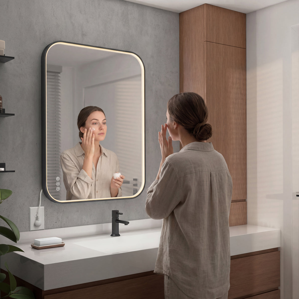 Royce 24 in. x 32 in. (61 x 81 cm) Dimmable Anti-Fog LED Mirror