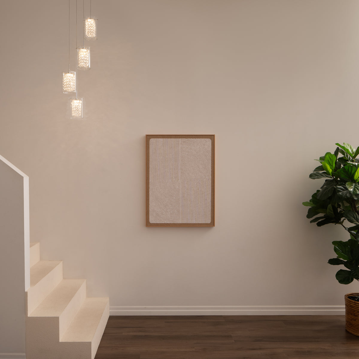Crystal Cube 4-light LED pendant light