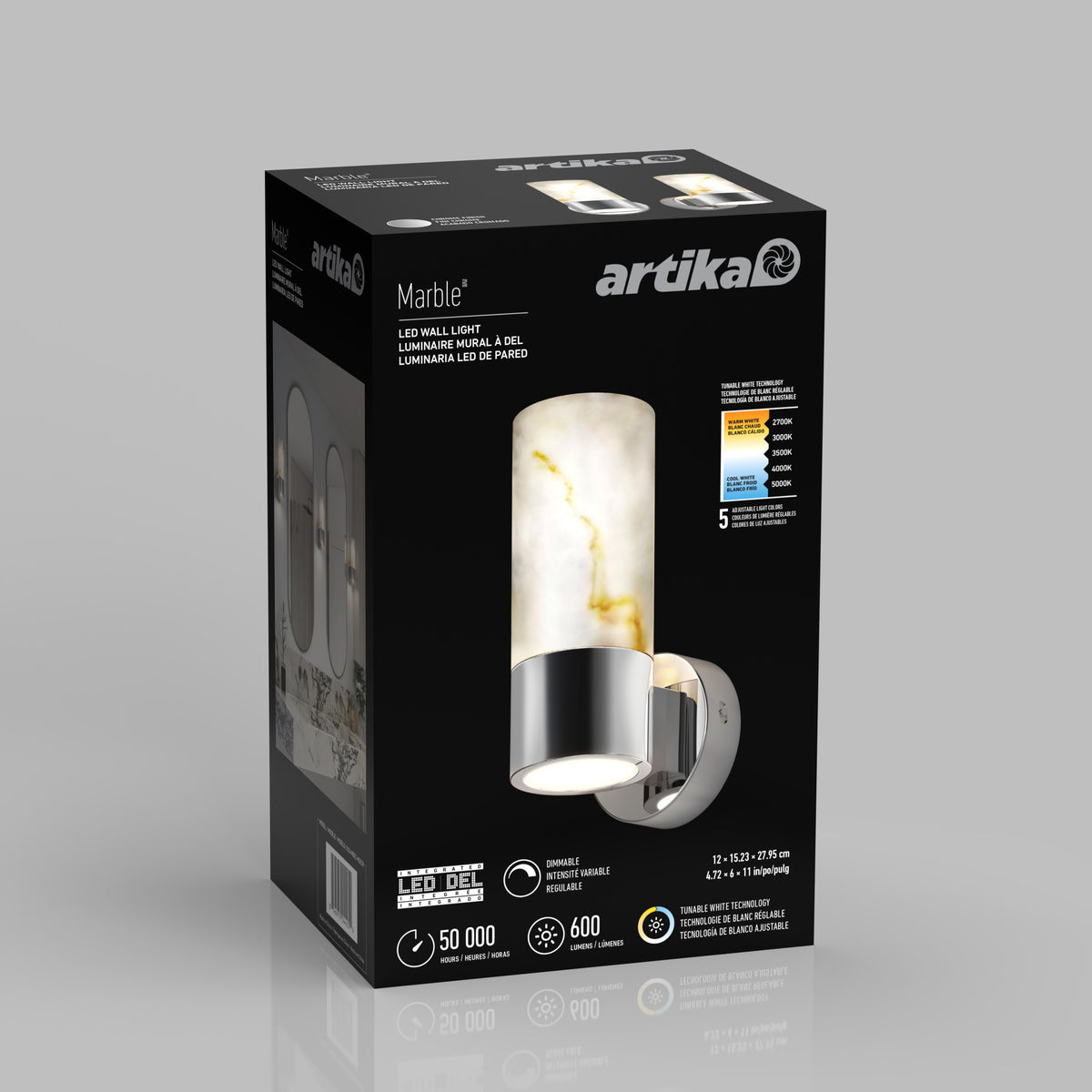 Marble LED contemporary sconce 5 CCT