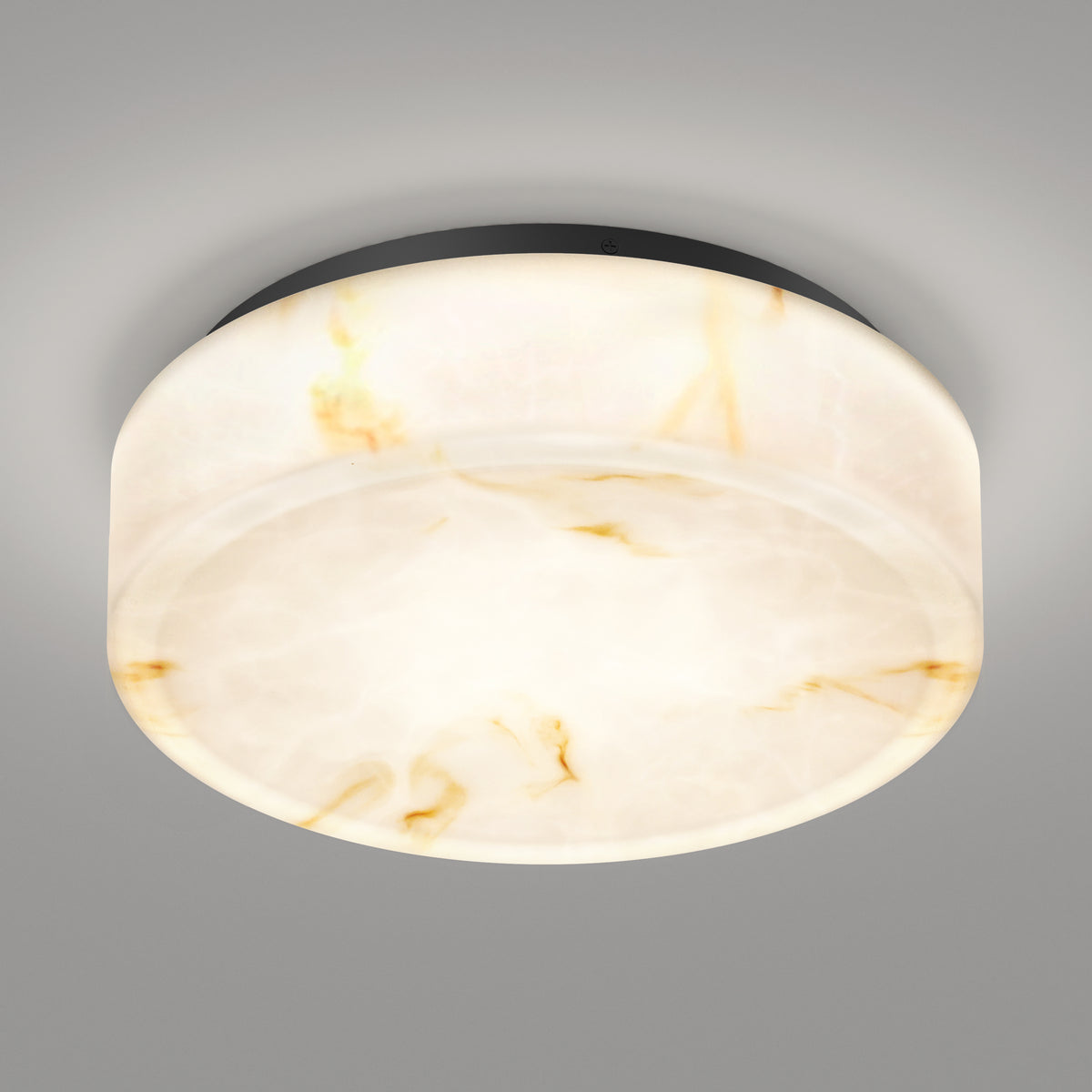The Artika Clifford 15 in. flush mount light features a round, marble-patterned design with brownish-gold veins, offering soft, diffused lighting for your ceiling and adjustable 5 CCT color settings.