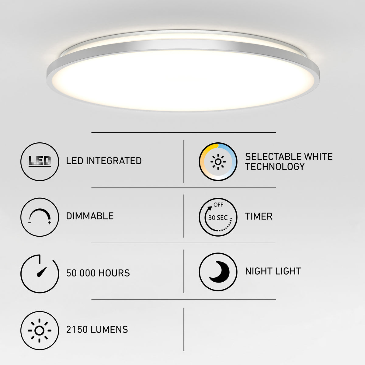 Europa 21 in. LED modern flush mount light - with remote