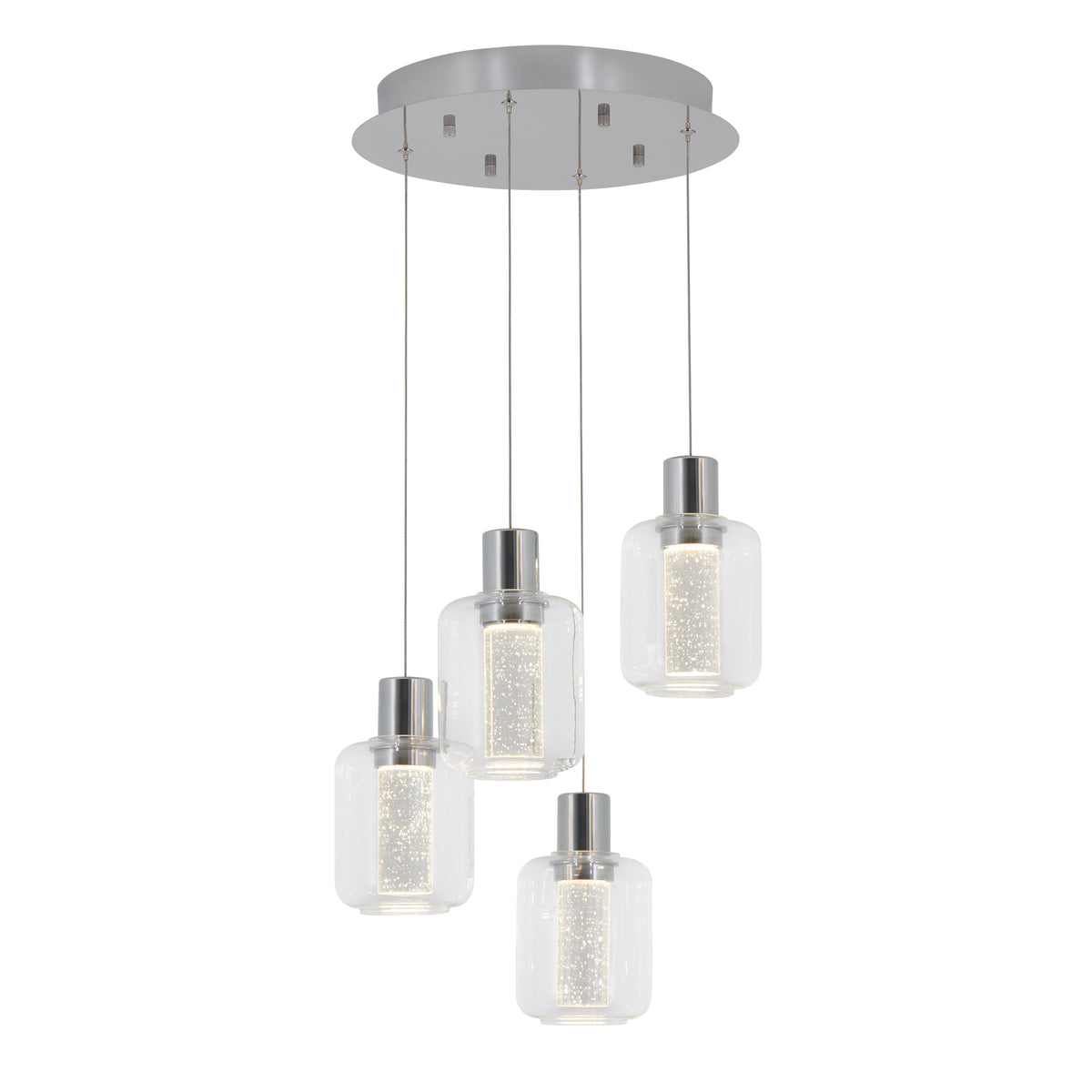 Champagne Globe 4-light LED pendant