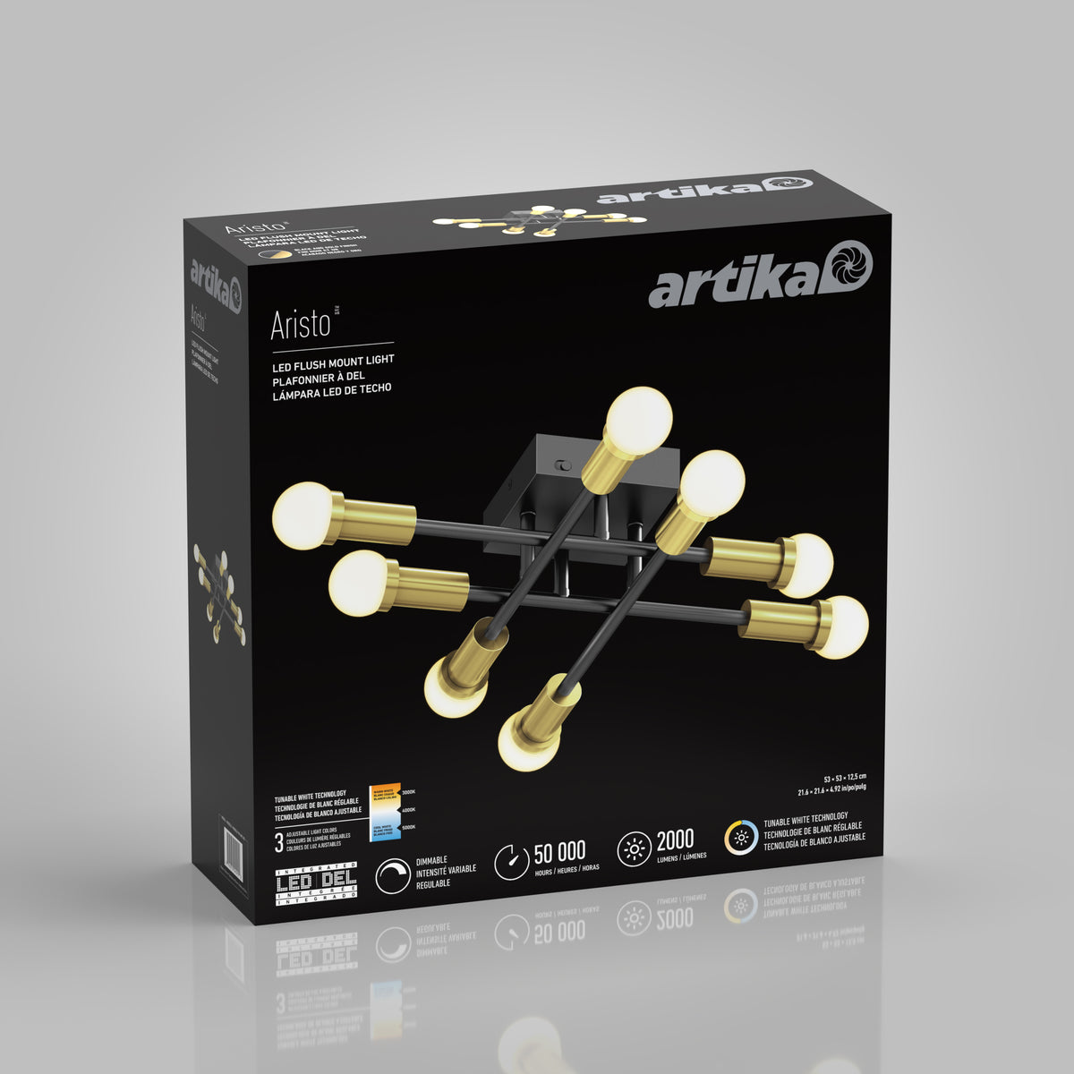 Aristo 21 in. (53 cm) Modern LED Flush Mount Ceiling Light 3 CCT
