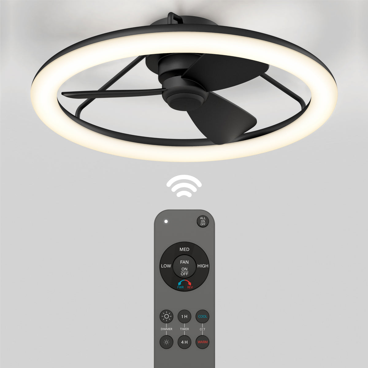 Darren 23 in. (58 cm) LED modern fandelier ceiling fan with light - includes remote