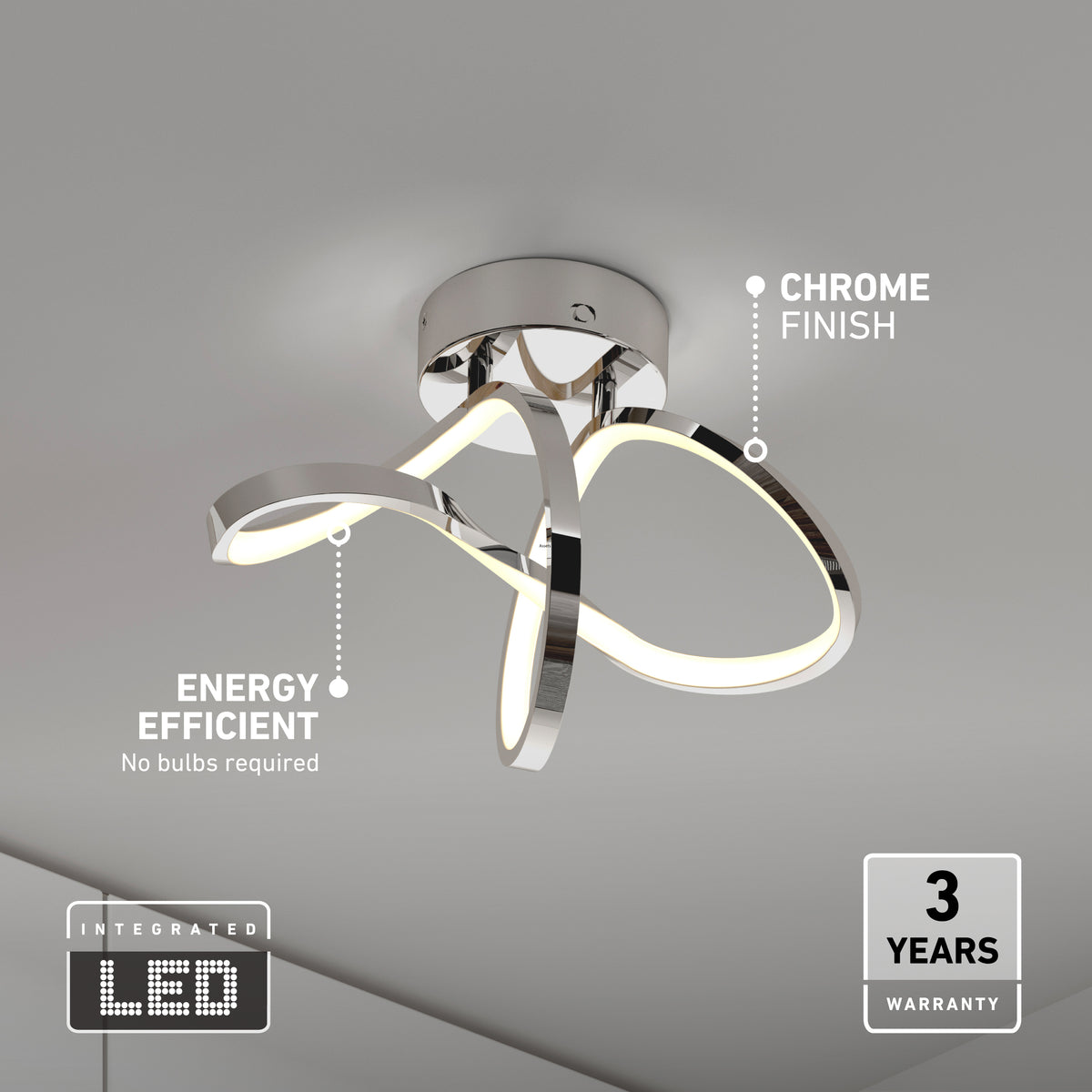 Loop luz de techo LED moderna empotrada 35 x 17 cm (14 x 7 in.) 3 CCT