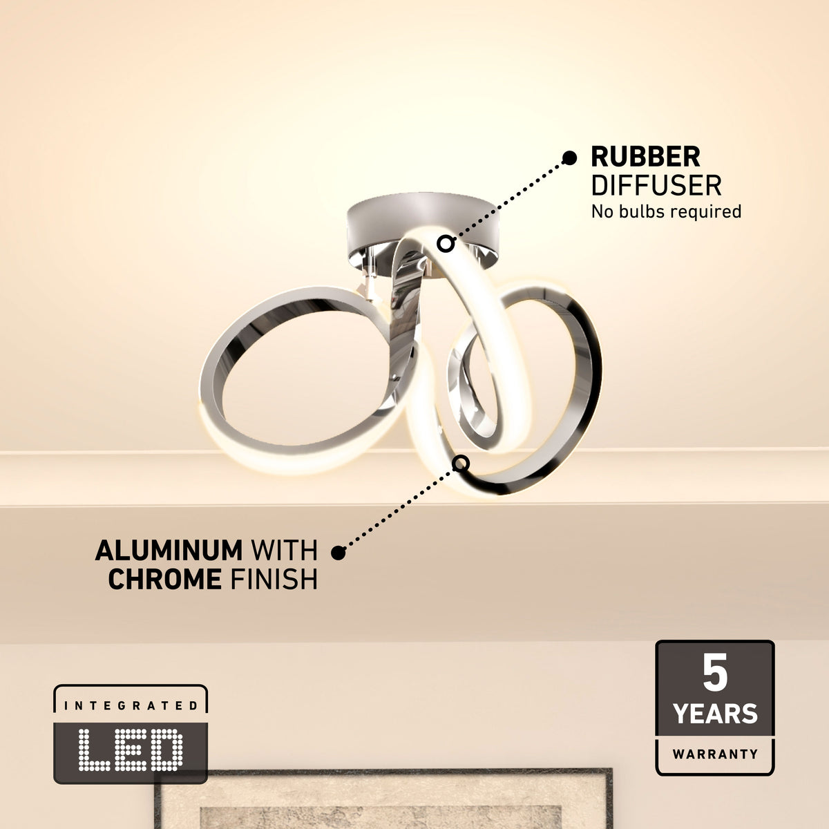 Swirl LED flush mount