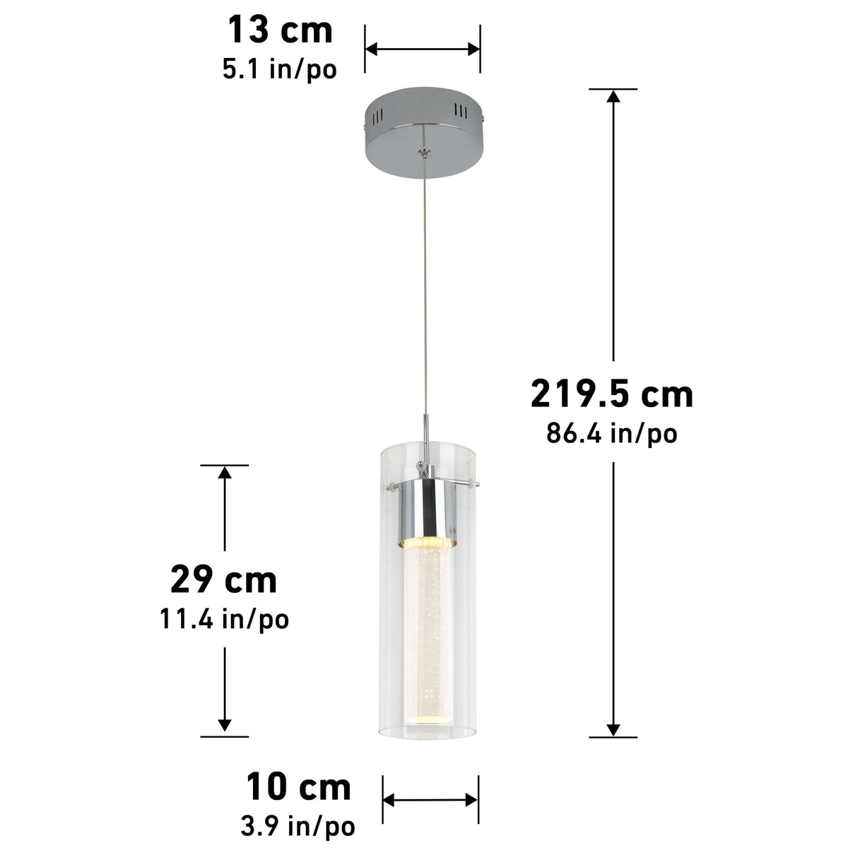 Essence lámpara suspendida LED de 1 luz