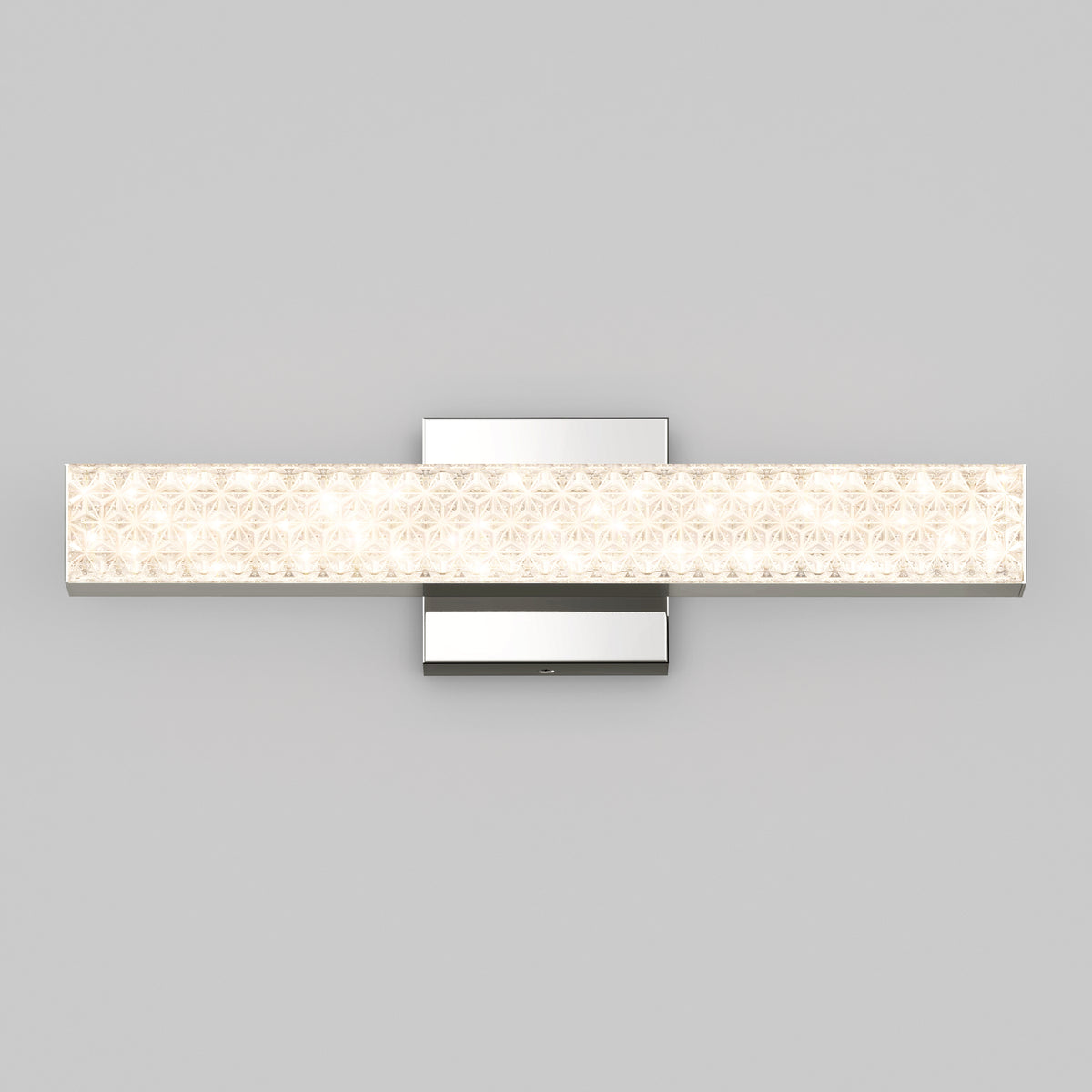 Artika Adeline modern LED bathroom vanity light 3 CCT features a metallic base and textured glass—perfect for contemporary bathrooms.