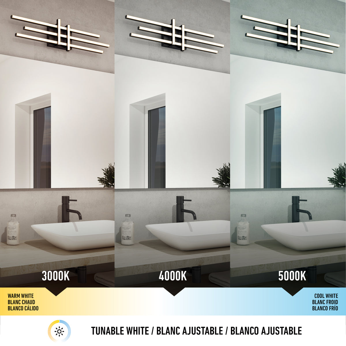 Grid modern LED bathroom vanity light