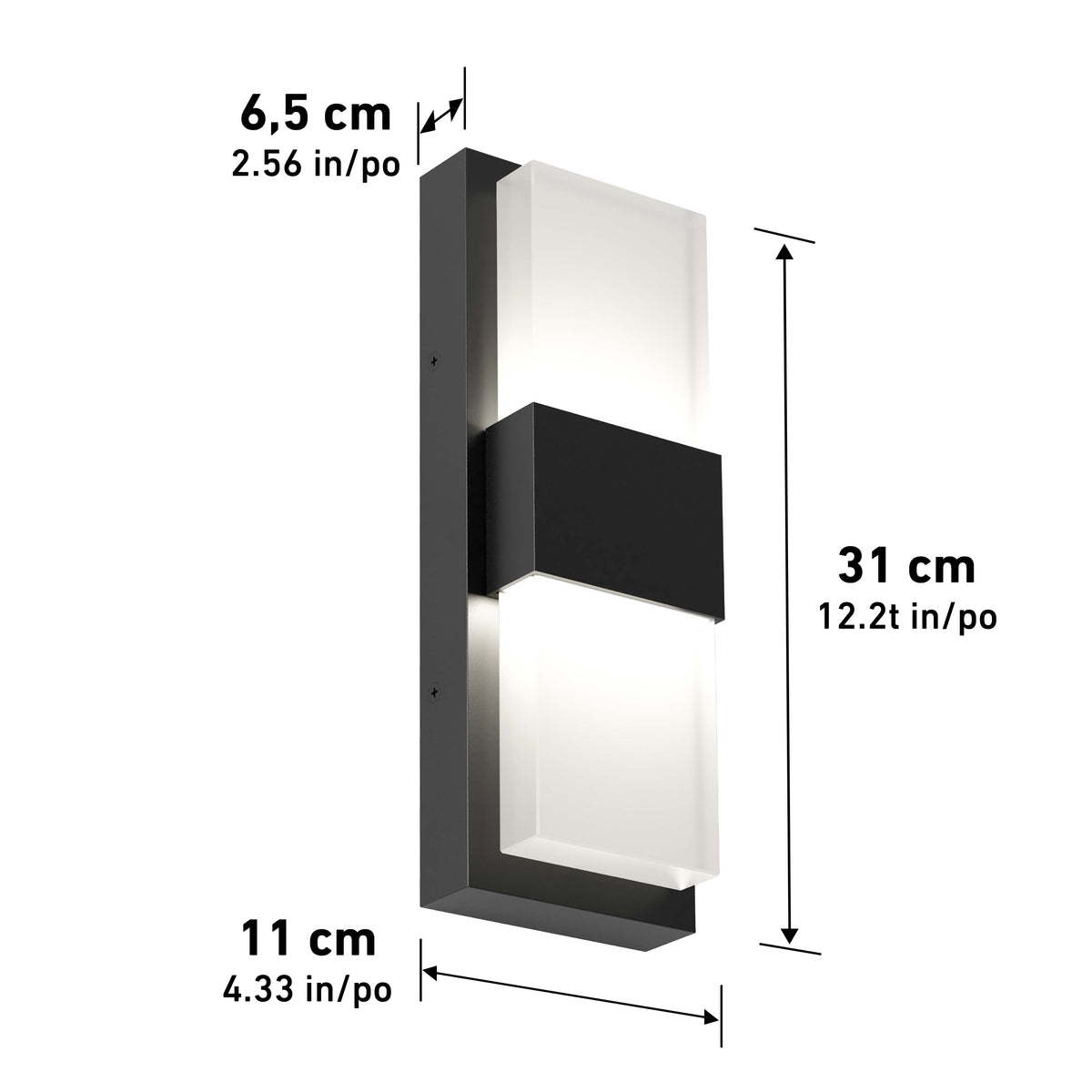 Mazza Frosted indoor-outdoor LED wall light