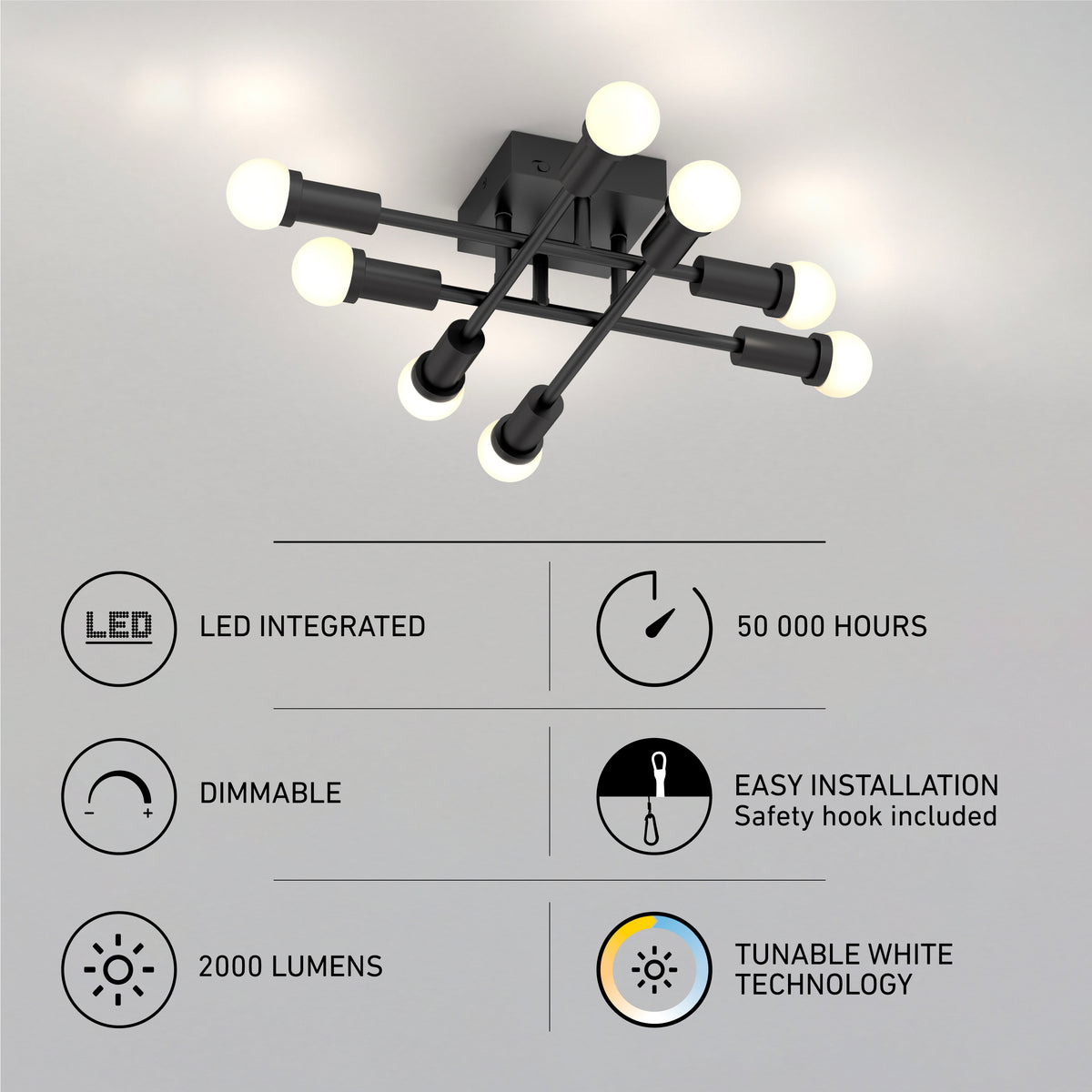 Aristo 21 in. (53 cm) Modern LED Flush Mount Ceiling Light 3 CCT