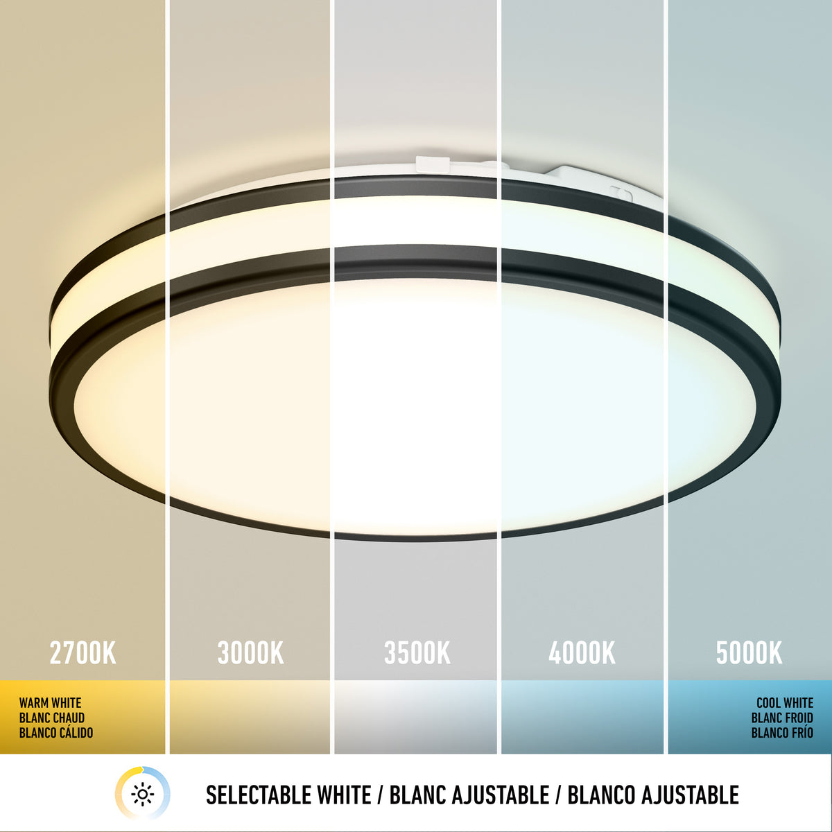 Hemisphere 15 in. LED flush mount light 5 CCT