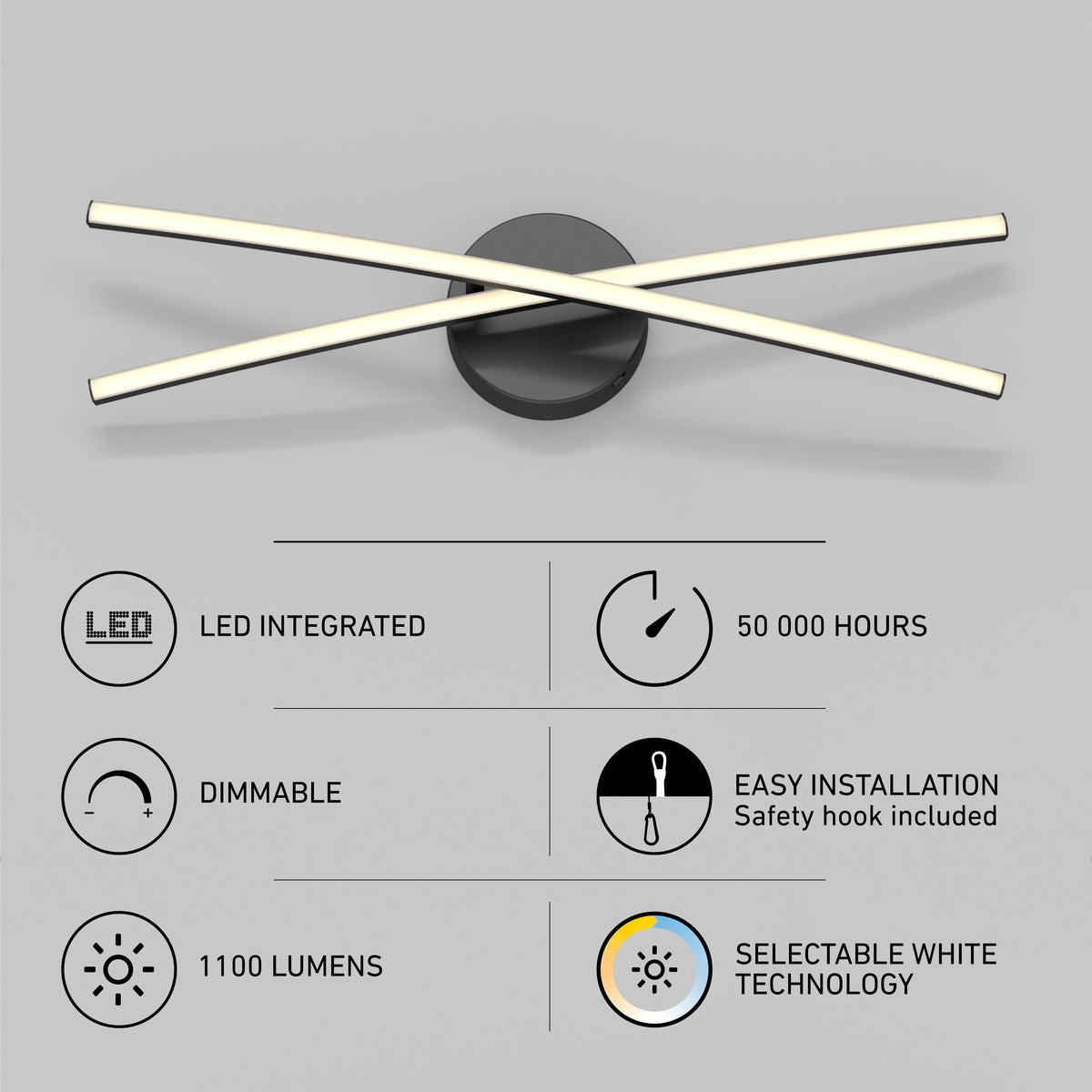Orly modern LED bathroom vanity light 3 CCT