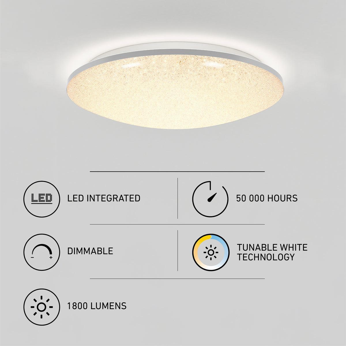 Sparkle 18 in. (45 cm) Modern LED Flush Mount Ceiling Light - With Remote
