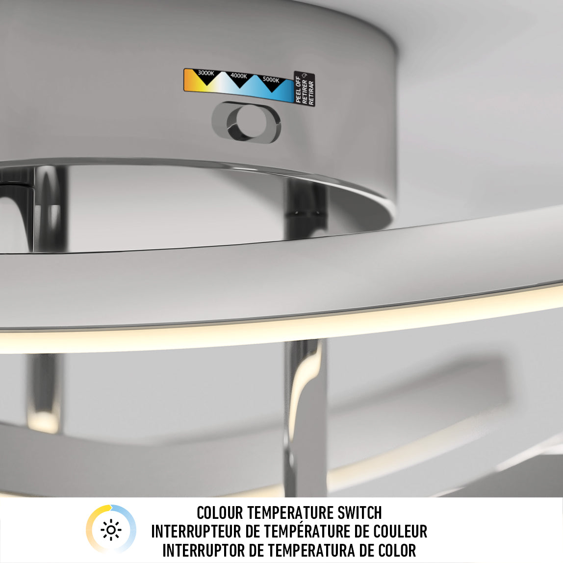 Orly luz de techo LED moderna empotrada 45 cm (18 in.) 3 CCT