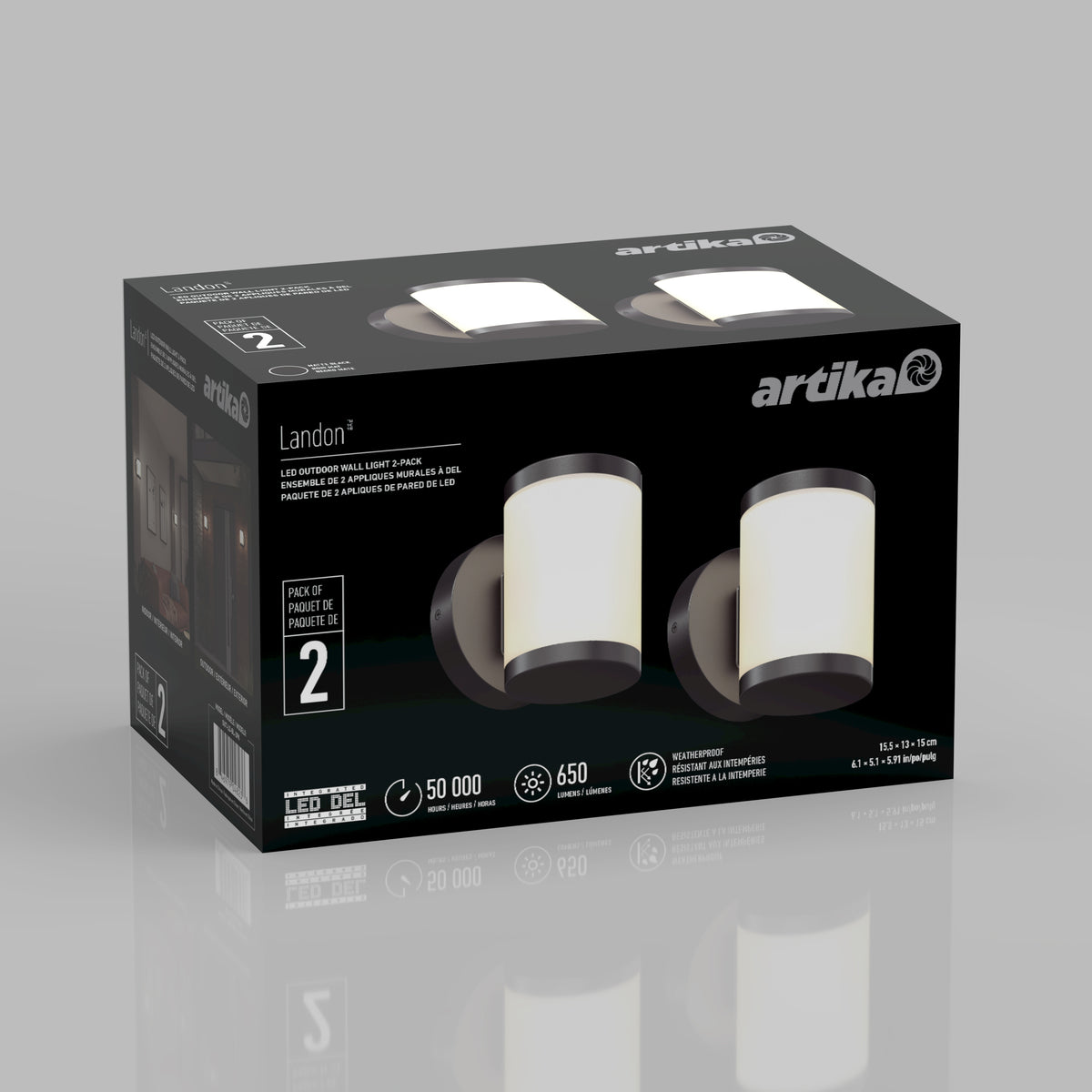 Landon LED Outdoor Wall Light 2-Pack