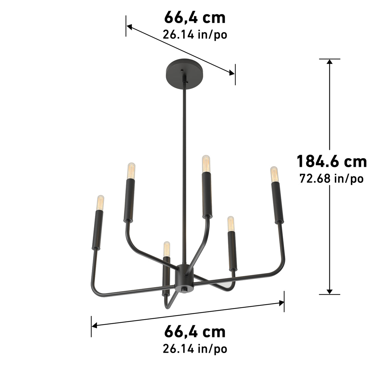 Manchester lámpara suspendida de 6 Luces