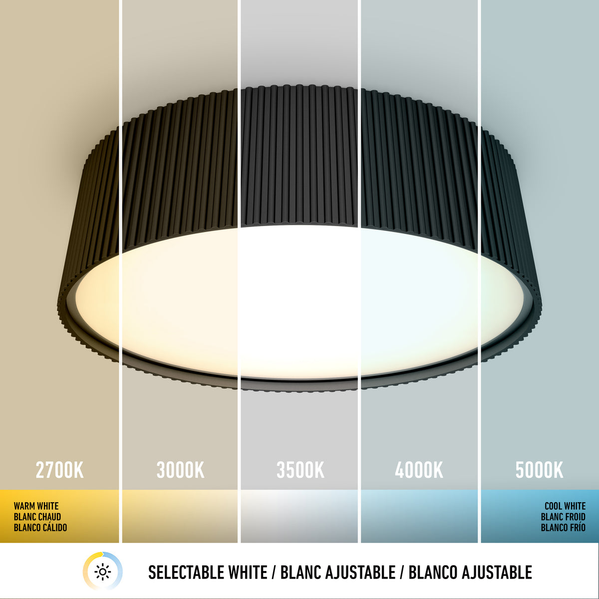 Groove 13 in. LED modern flush mount light 5 CCT