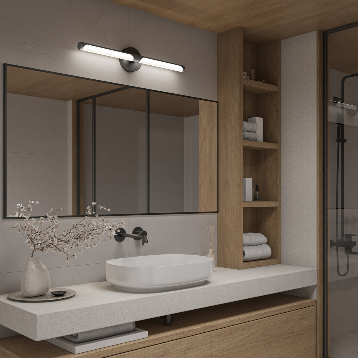 Ilona LED bathroom vanity light 5 CCT black