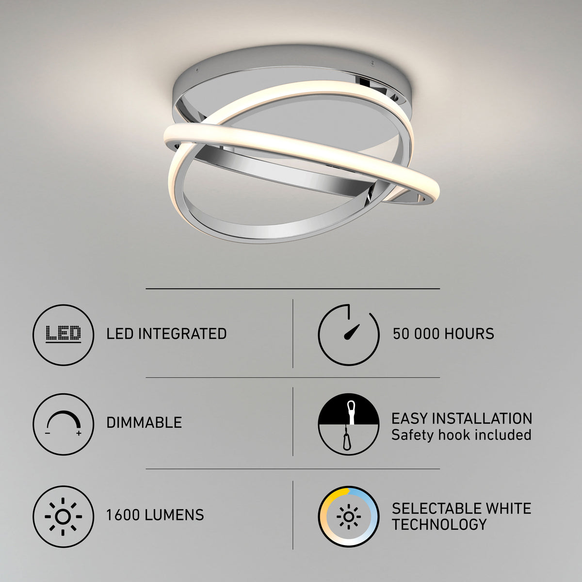 Artika Orbia 14″ LED flush mount, 3 CCT, dimmable, 1600 lumens, 50,000 hrs; easy to install modern ceiling light.