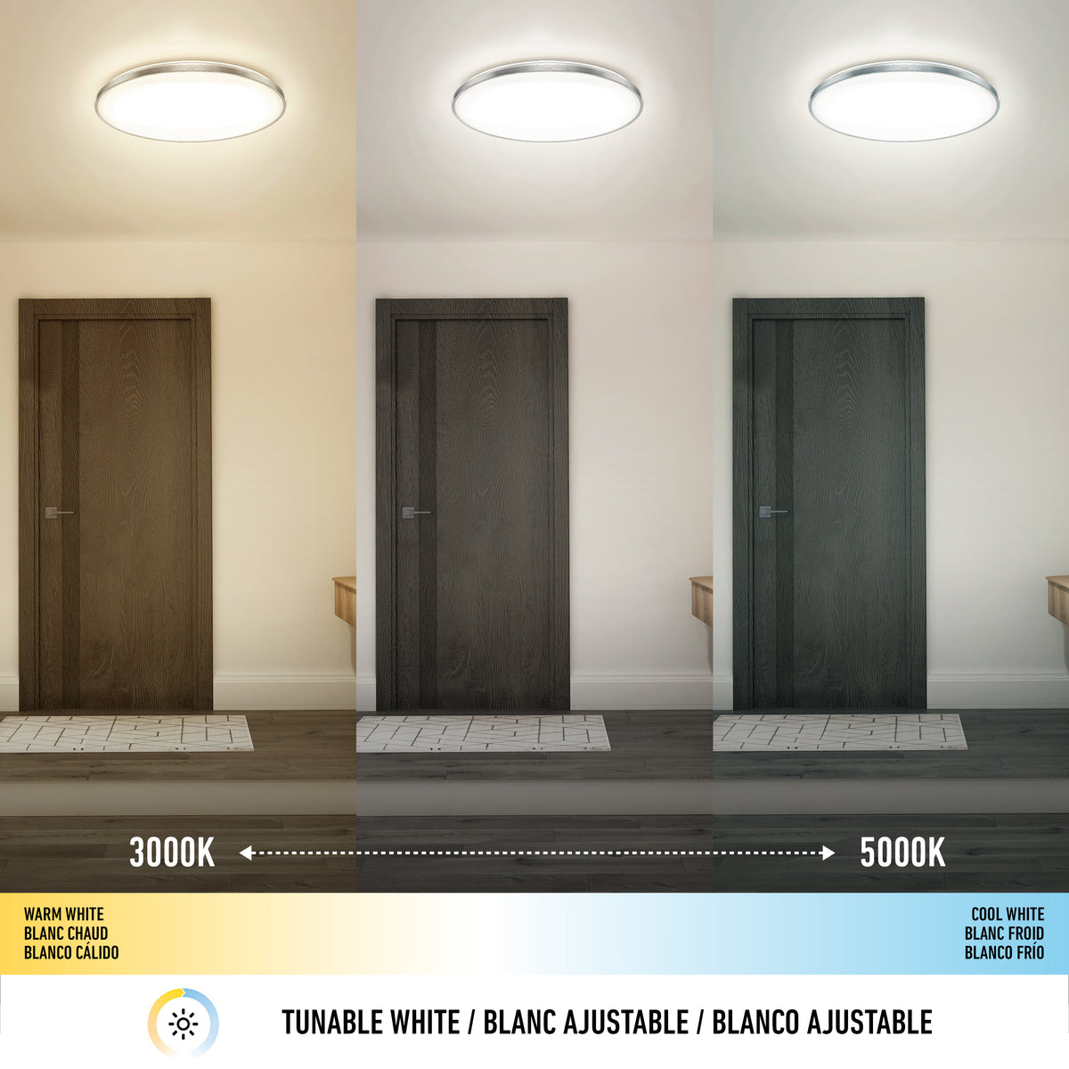 Europa 21 in. LED modern flush mount light - with remote