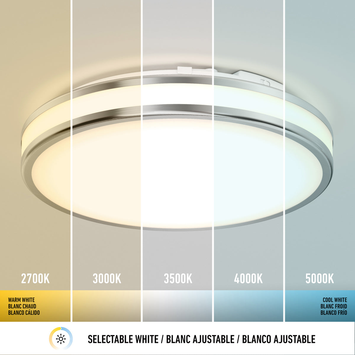 Hemisphere 15 in. LED flush mount light 5 CCT