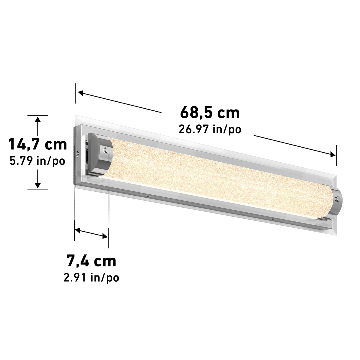 Glamour modern LED bathroom vanity light 3 CCT
