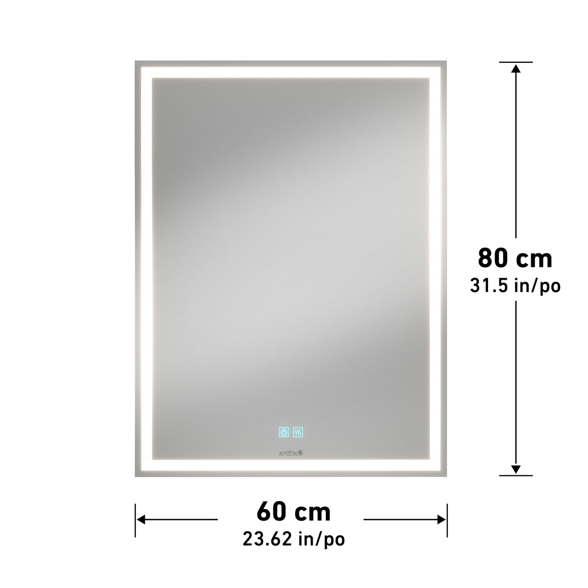 Aurea anti fog LED wall mirror