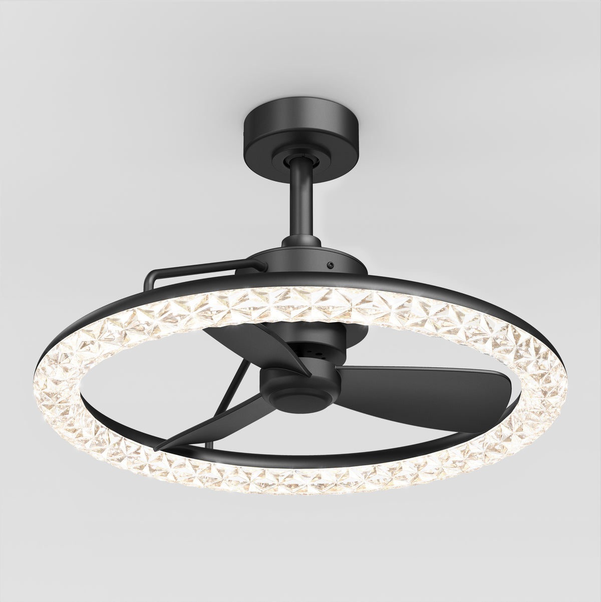 Carat 58 cm (23 in.) LED moderno fandelier ventilador de techo con luz - control remoto incluido