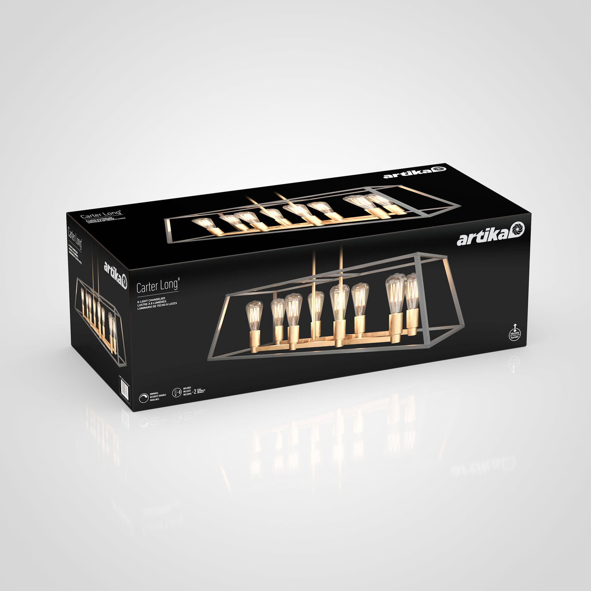 Carter Long 8-light LED chandelier