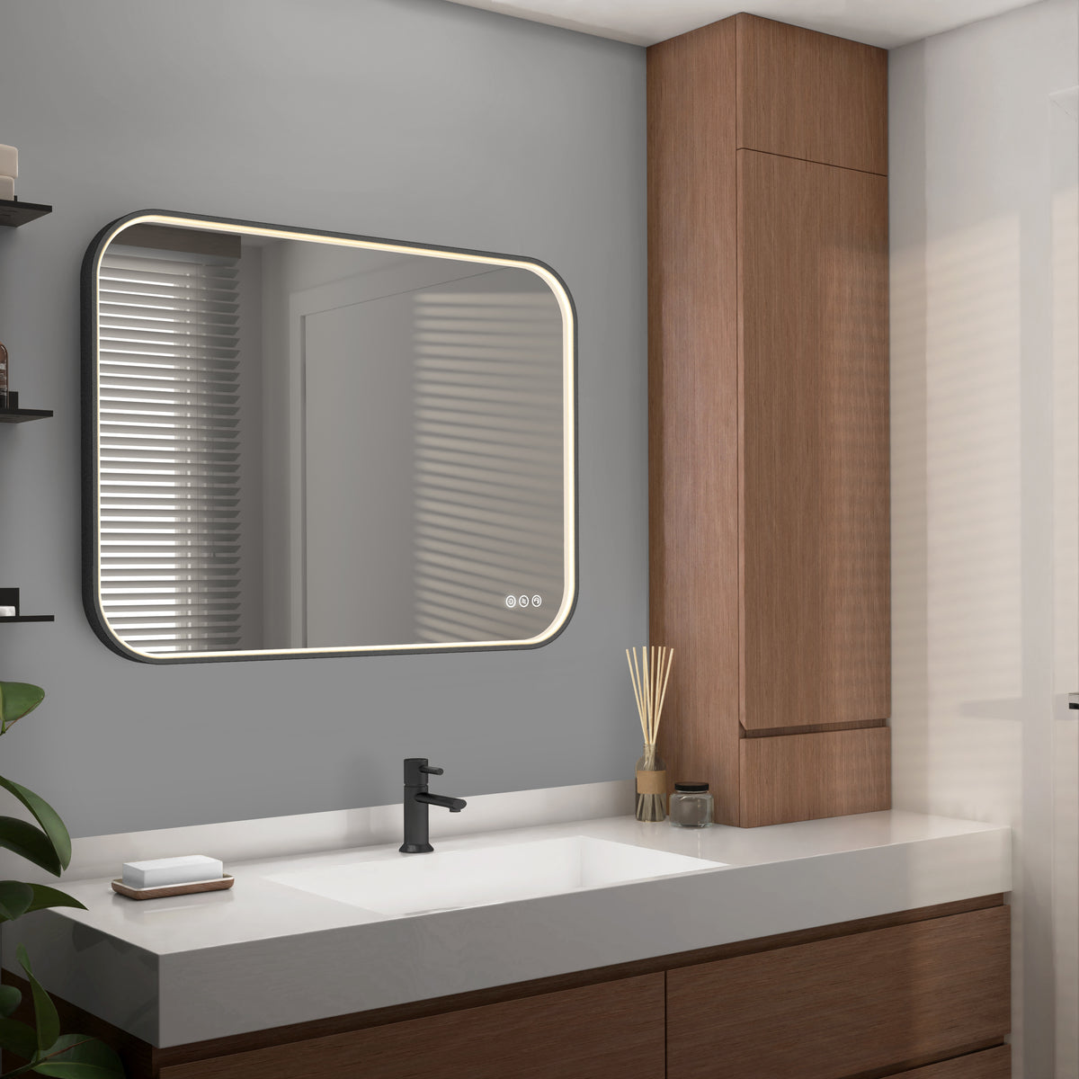 Royce 24 in. x 32 in. (61 x 81 cm) Dimmable Anti-Fog LED Mirror
