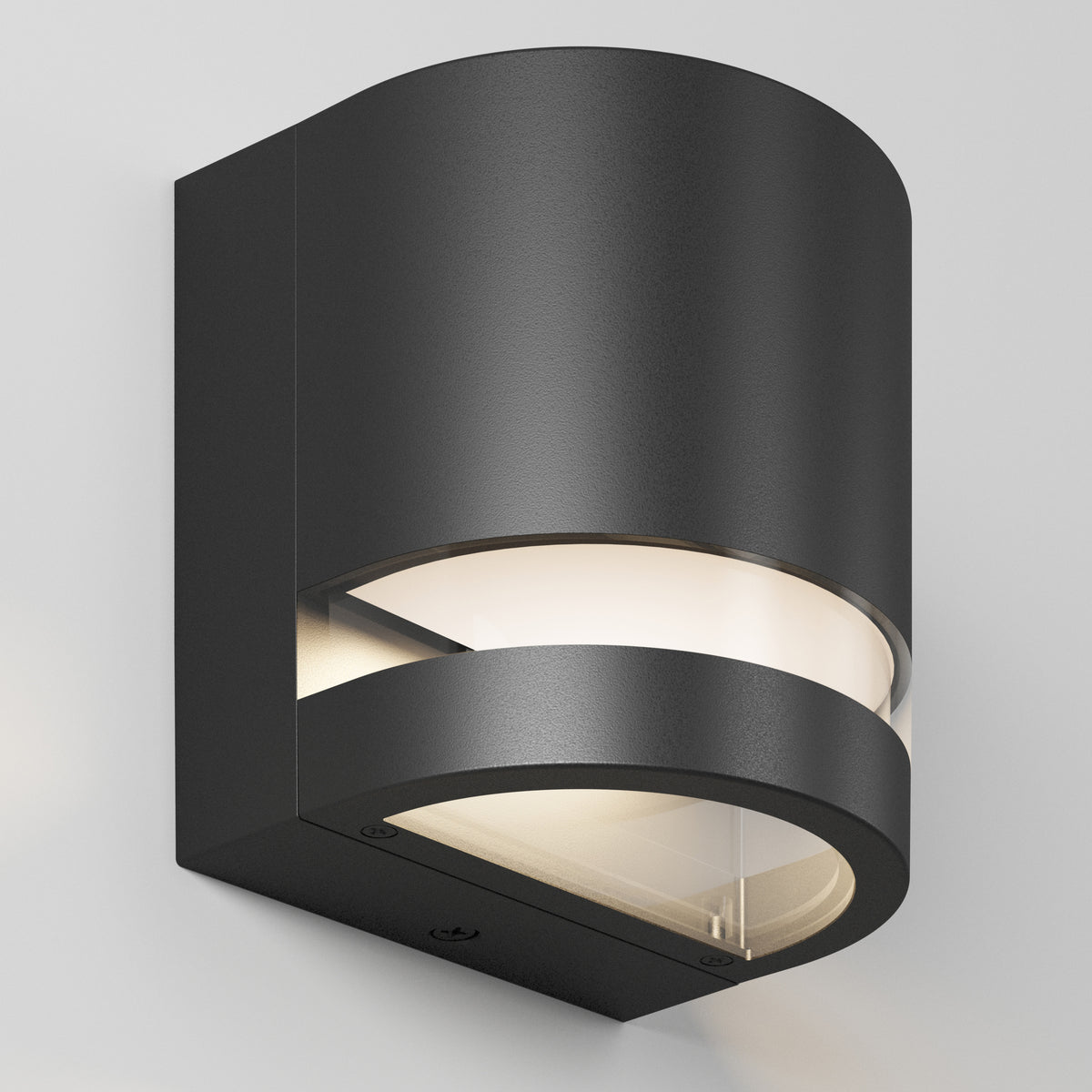 The Artika Valor Round LED is a modern black wall light with a frosted diffuser, ideal for indoor or outdoor use.