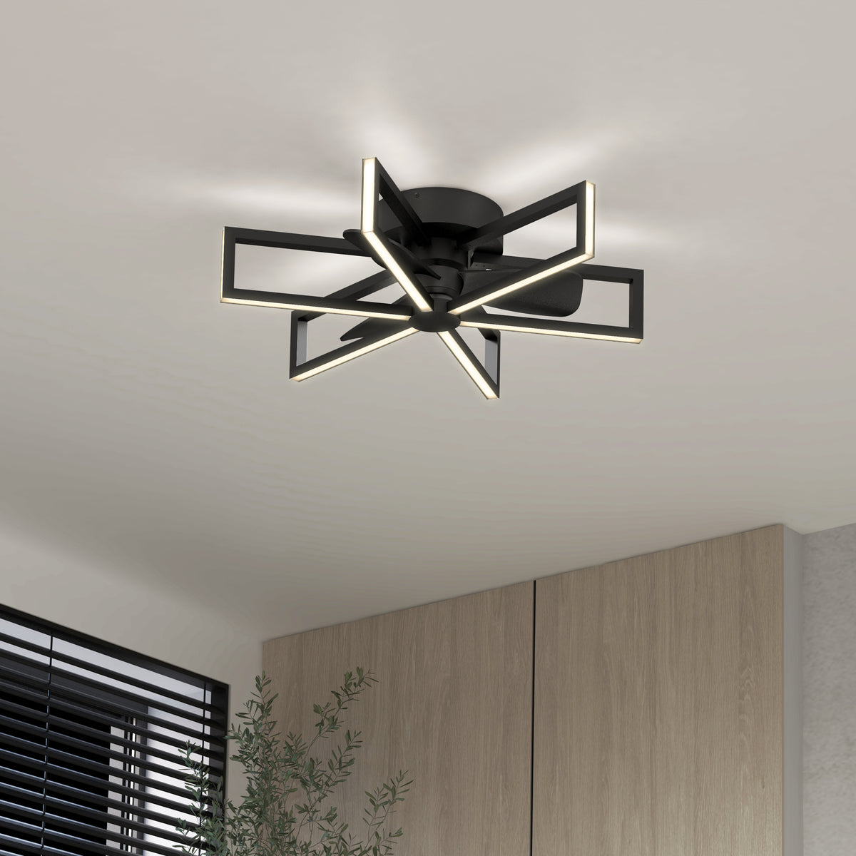 Swirl 67 cm (26 in.) LED moderno fandelier ventilador de techo con luz - control remoto incluido