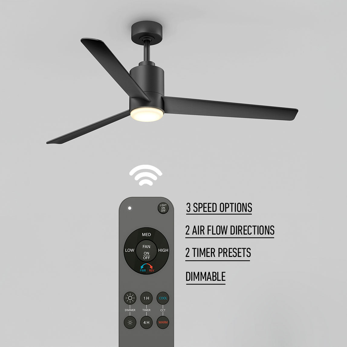 Ellison 52 in. LED modern ceiling fan - with remote