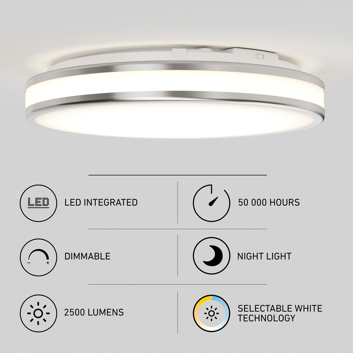 Hemisphere 15 in. LED flush mount light 5 CCT