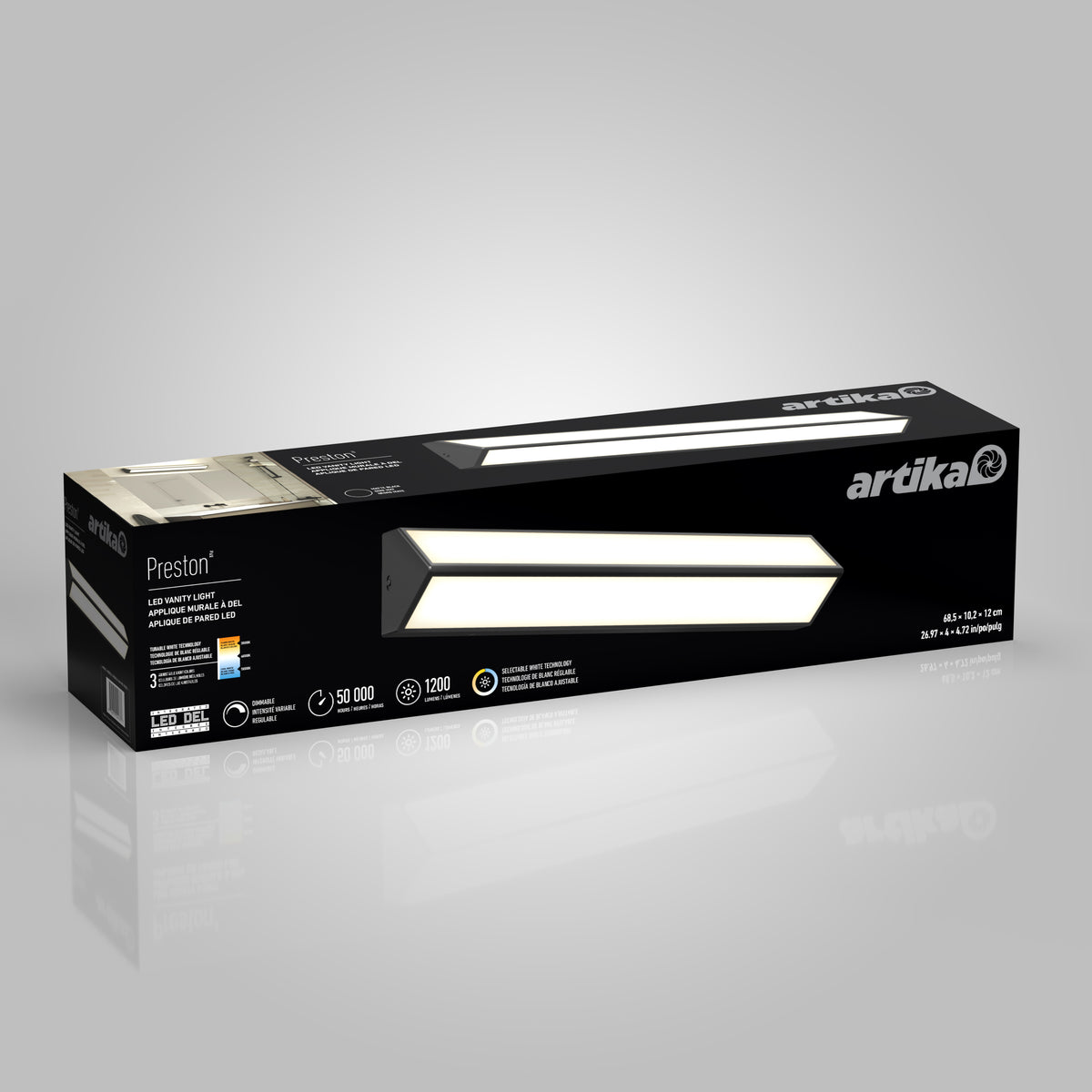 Preston LED modern bathroom vanity light 3 CCT